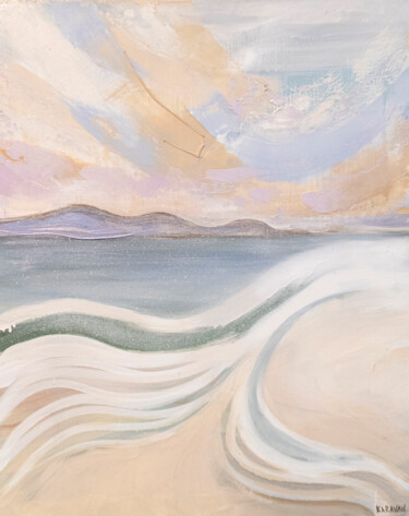 Картина под названием "The sound of wave -…" - Nataliia Karavan, Подлинное произведение искусства, Масло