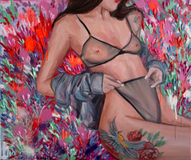 Картина под названием "“In full bloom” - f…" - Nataliia Karavan, Подлинное произведение искусства, Масло