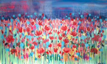 Painting titled ""Poppies delight" -…" by Nataliia Karavan, Original Artwork, Oil