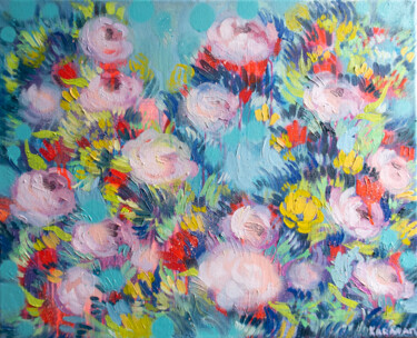 Schilderij getiteld "Delicate blossoms -…" door Nataliia Karavan, Origineel Kunstwerk, Olie