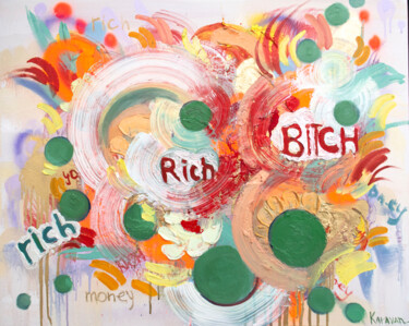 Painting titled "A rich bitch" by Nataliia Karavan, Original Artwork, Oil