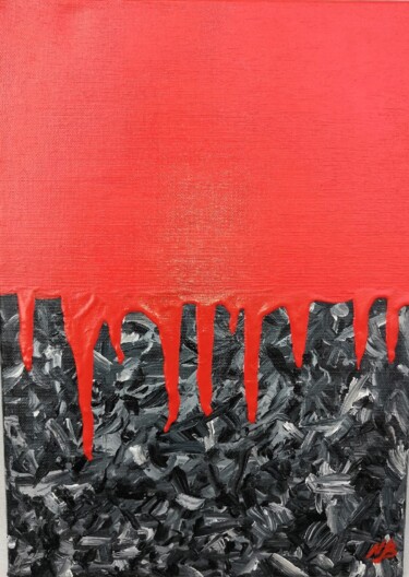 Картина под названием "The blood and ashes" - Nataliia Kutikhina (natel), Подлинное произведение искусства, Акрил