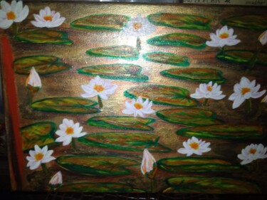 Painting titled "Lilies water" by Nataliia Kutikhina (natel), Original Artwork, Acrylic