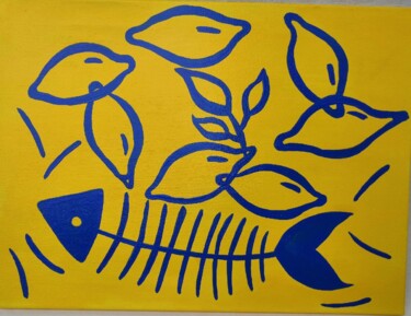 Pittura intitolato "The Lemons and Fish…" da Nataliia Kutikhina (natel), Opera d'arte originale, Acrilico