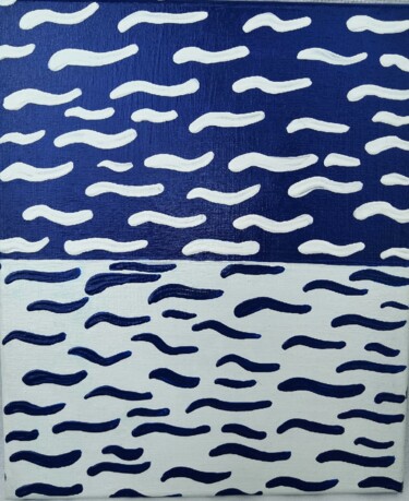 Peinture intitulée "The Waves and Clouds" par Nataliia Kutikhina (natel), Œuvre d'art originale, Acrylique