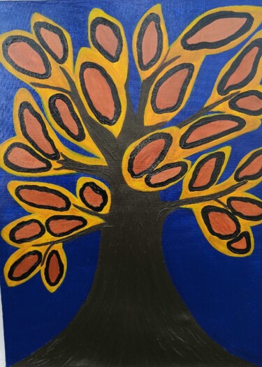 Картина под названием "Lepard tree" - Nataliia Kutikhina (natel), Подлинное произведение искусства, Акрил