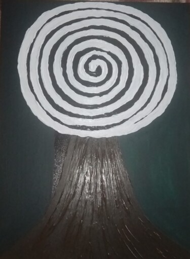 Картина под названием "Zebra tree" - Nataliia Kutikhina (natel), Подлинное произведение искусства, Акрил