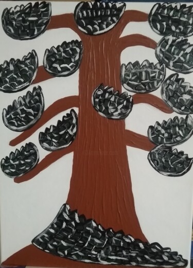 Painting titled "Crocodile Tree" by Nataliia Kutikhina (natel), Original Artwork, Acrylic