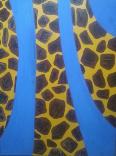 Картина под названием "Three Giraffes" - Nataliia Kutikhina (natel), Подлинное произведение искусства, Акрил