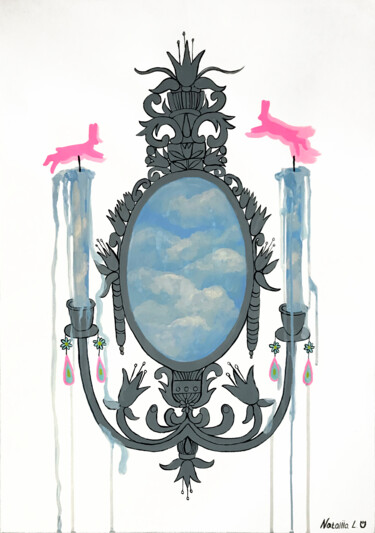 Pittura intitolato "Mirror that reflect…" da Nataliia Lepikhina, Opera d'arte originale, Acrilico