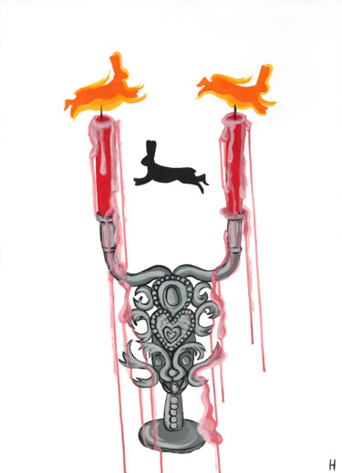 绘画 标题为“Candles and running…” 由Nataliia Lepikhina, 原创艺术品, 丙烯