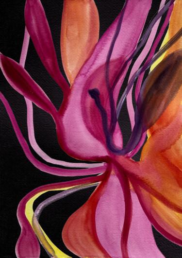 Digitale Kunst mit dem Titel "Roseate Bloom: An A…" von Nataliia Lepikhina, Original-Kunstwerk, Aquarell