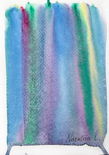 Peinture intitulée "Aurora Borealis No.…" par Nataliia Lepikhina, Œuvre d'art originale, Aquarelle