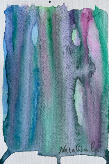 Картина под названием "Aurora Borealis No.…" - Nataliia Lepikhina, Подлинное произведение искусства, Акварель