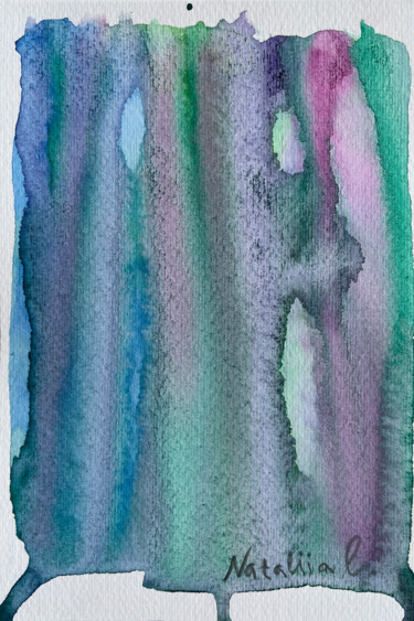 Schilderij getiteld "Aurora Borealis No.…" door Nataliia Lepikhina, Origineel Kunstwerk, Aquarel