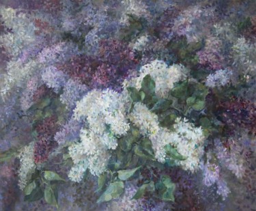 Peinture intitulée "Lilac" par Nataliia Petrenko-Litvinova, Œuvre d'art originale, Huile