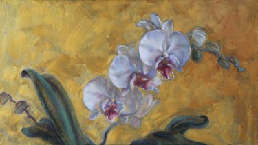 Peinture intitulée "white-orchid.jpg" par Nataliia Petrenko-Litvinova, Œuvre d'art originale, Huile