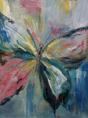 Painting titled "Butterfly" by Nataliia Priputnikova, Original Artwork, Oil