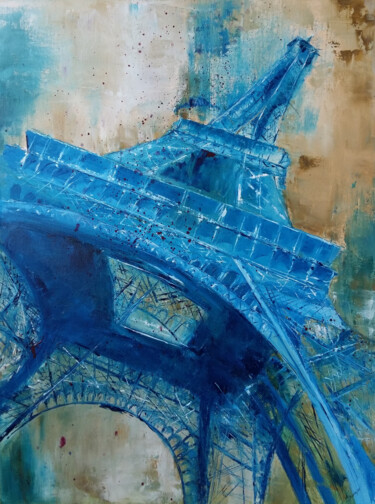 Peinture intitulée "Eiffel Tower" par Nataliia Priputnikova, Œuvre d'art originale, Huile