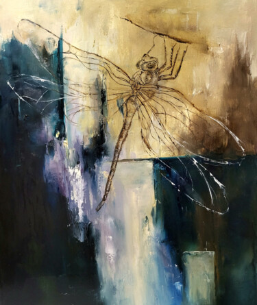 Pittura intitolato "dragonfly fairy" da Nataliia Priputnikova, Opera d'arte originale, Olio