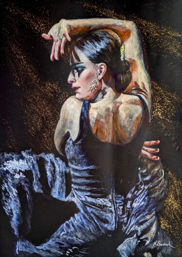 Painting titled ""Madrid. Flamenco”…" by Nataliia Savchuk, Original Artwork, Watercolor
