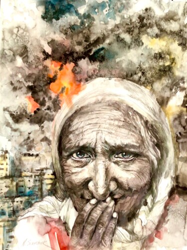 "On the verge of." başlıklı Tablo Nataliia Savchuk tarafından, Orijinal sanat, Suluboya