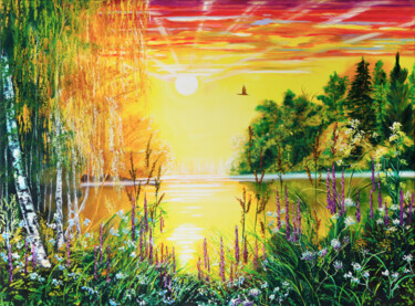 Peinture intitulée "Enchanted forest mo…" par Nataliia Zablotskaya, Œuvre d'art originale, Huile