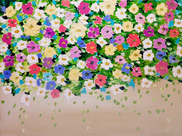 Картина под названием "Flowers painting Im…" - Nataliia Zablotskaya, Подлинное произведение искусства, Масло