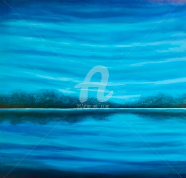 Pintura titulada ""Black Sea", blue s…" por Nataliia Krykun, Obra de arte original, Acrílico Montado en Bastidor de camilla…
