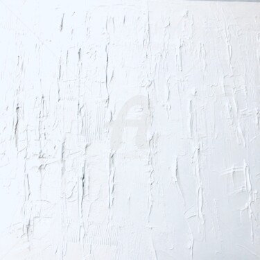 Painting titled "White abstract land…" by Nataliia Krykun, Original Artwork, Acrylic Mounted on Wood Stretcher frame