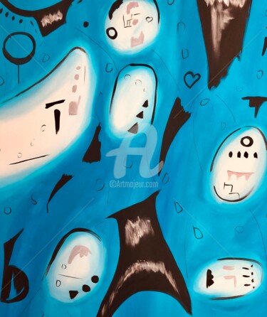 Pintura titulada "„Blue freedom 1“ XX…" por Nataliia Krykun, Obra de arte original, Acrílico Montado en Bastidor de camilla…