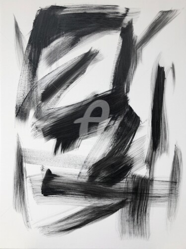 Peinture intitulée "Black and white mon…" par Nataliia Krykun, Œuvre d'art originale, Acrylique Monté sur Châssis en bois