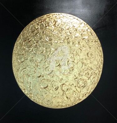 Pittura intitolato "“Moon golden full“…" da Nataliia Krykun, Opera d'arte originale, Acrilico