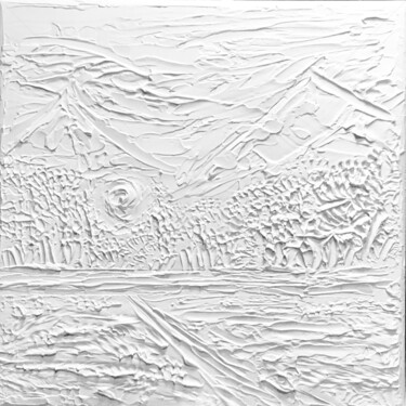 Pintura titulada "Winter white mounta…" por Nataliia Krykun, Obra de arte original, Acrílico Montado en Bastidor de camilla…