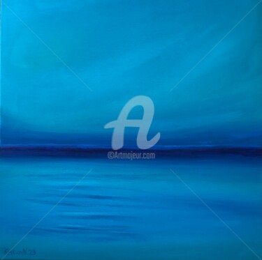 Painting titled "From the Series Blu…" by Nataliia Krykun, Original Artwork, Acrylic Mounted on Wood Stretcher frame