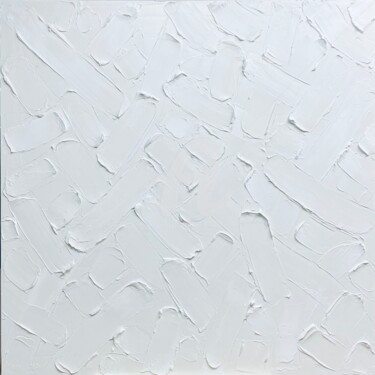 Escultura intitulada "White stripes 3D" por Nataliia Krykun, Obras de arte originais, Gesso