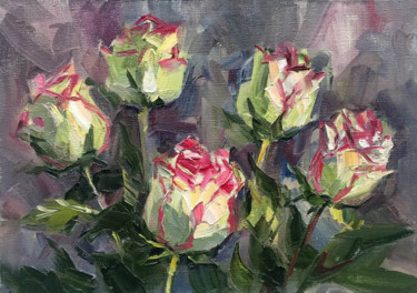Roses - oil painting Peinture intitulée "Roses - oil painting" par Natali Myasnikova, Œuvre d'art originale, Huile