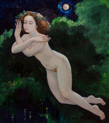 Pintura intitulada "Not a dream - in a…" por Nataliy Korobova, Obras de arte originais, Óleo