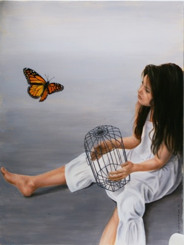 Peinture intitulée "Batterfly" par Nataliya Bagatskaya, Œuvre d'art originale, Acrylique