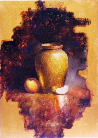 Painting titled "Still Life with a V…" by Nataliya Bagatskaya, Original Artwork, Oil