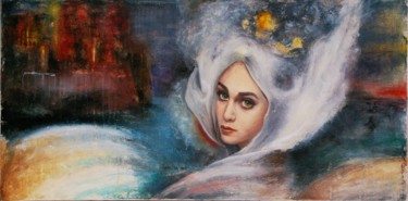 Painting titled "Princess-Swan" by Nataliya Bagatskaya, Original Artwork, Oil