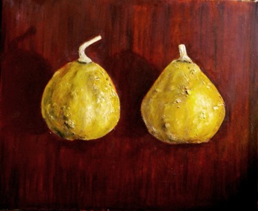 Painting titled "Two Pumpkins" by Nataliya Bagatskaya, Original Artwork, Oil