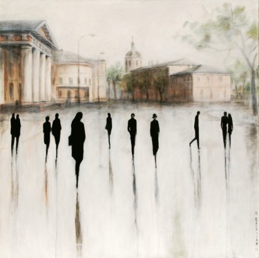 Ζωγραφική με τίτλο "Kontraktova Square.…" από Nataliya Bagatskaya, Αυθεντικά έργα τέχνης, Ακρυλικό