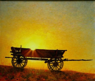 Peinture intitulée "Evening Sun" par Nataliya Bagatskaya, Œuvre d'art originale, Huile