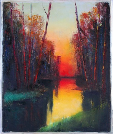 Peinture intitulée "Sunset" par Nataliya Bagatskaya, Œuvre d'art originale, Huile