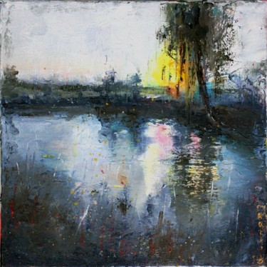 Pittura intitolato "Thoughts at sunset" da Nataliya Bagatskaya, Opera d'arte originale, Olio