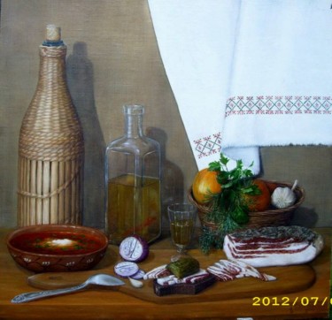 Painting titled "Still life with the…" by Nataliya Bagatskaya, Original Artwork, Oil