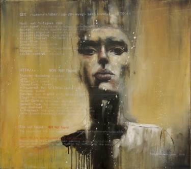 Malerei mit dem Titel "The Face. Not Found." von Nataliya Bagatskaya, Original-Kunstwerk, Öl