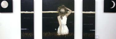 Pintura titulada "Girl in White Dress" por Nataliya Bagatskaya, Obra de arte original, Oleo