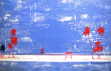 Malerei mit dem Titel "Seascape "Scarlet S…" von Nataliya Bagatskaya, Original-Kunstwerk, Acryl